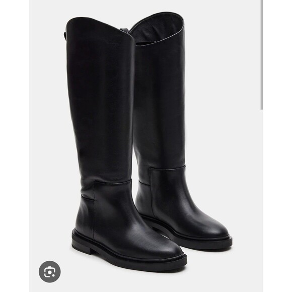 Steve Madden Women's Leather Gaige Riding Boots Black Size 9 - Picture 1 of 9